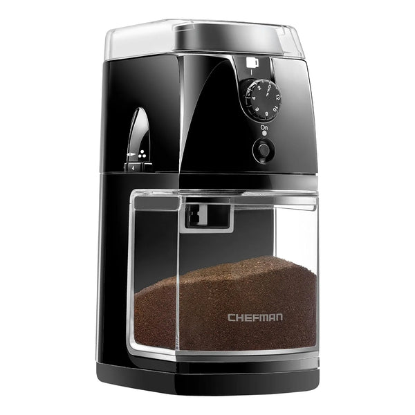 Molinillo De Cafe Electrico Chefman 12 Tazas Molienda Uniforme 17 Niveles
