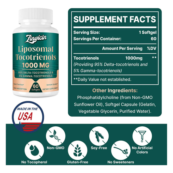 Aceite Liposomal De Vitamina E 1000 Mg Tocotrienoles Delta Y - Imagen 4