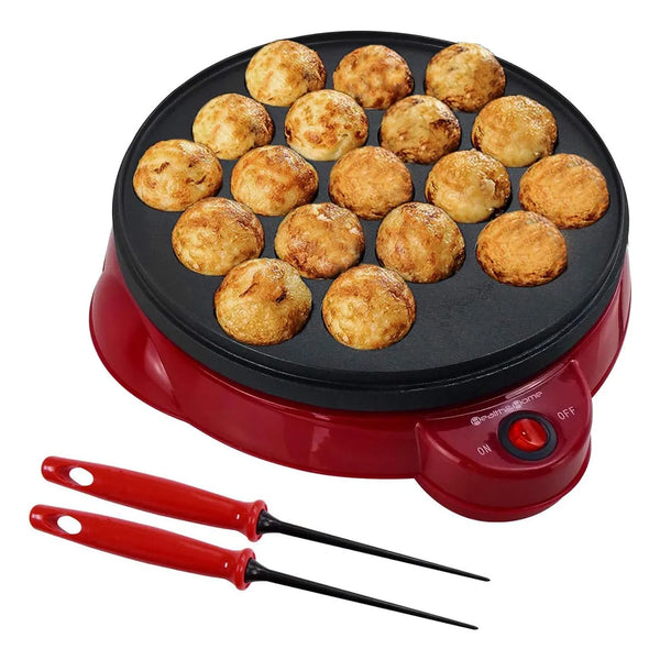 Maquina Electrica Para Hacer Takoyaki 18 Moldes Antiadherente Compacta Y Facil De Limpiar