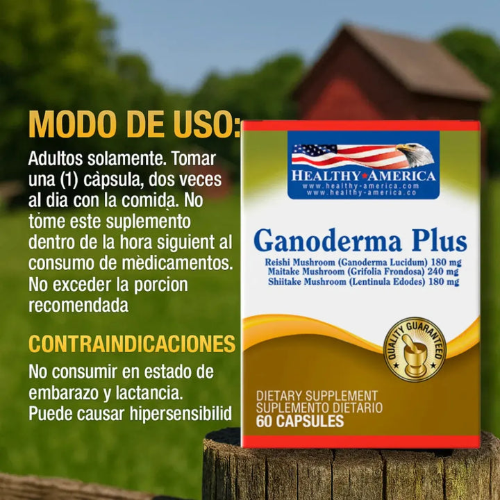 Suplemento Dietario Ganoderma Plus 60 Cápsulas Hongos Reishi Maitake S ...