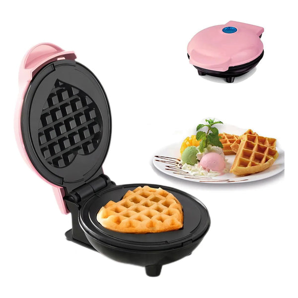 Mini Maker Waffle Maker Oblea Antiadherente 5 Pulgadas Multiusos Rosa
