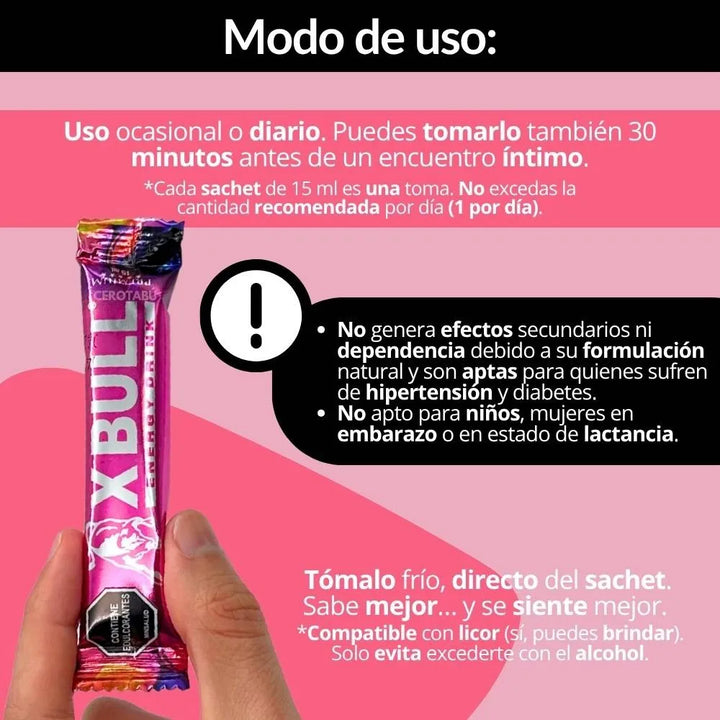 Energizante Femenino Con Extractos Naturales Xbull - Imagen 4