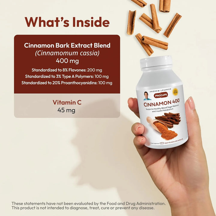 Cápsulas De Canela 400 Mg Extracto Estandarizado Alta Potenc - Imagen 3