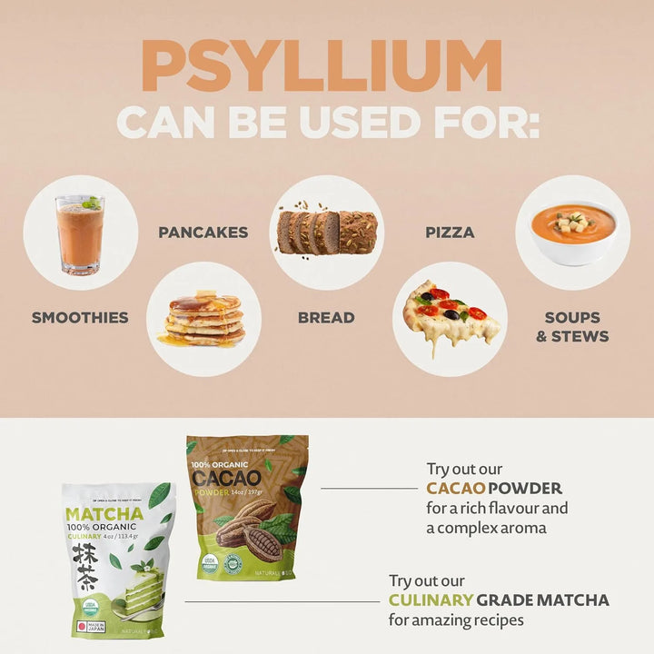 Cáscara De Psyllium Orgánica 680g Fibra Pura Ideal Para Diet - Imagen 7