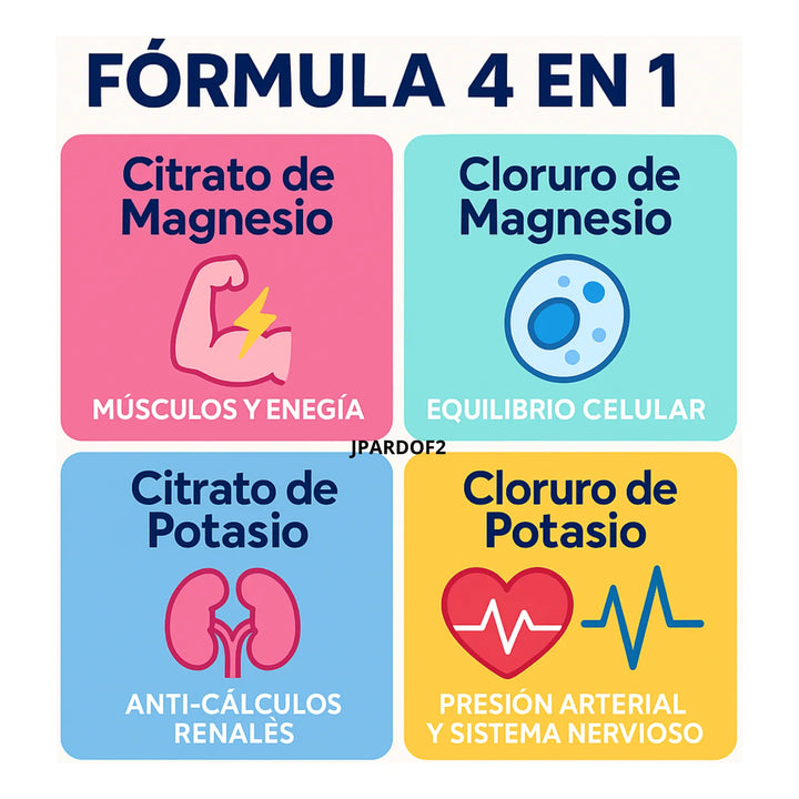 Citrato Cloruro Magnesio Potasio Suplemento Tabletas Natural Sin Sabor - Imagen 4