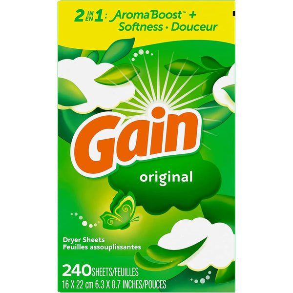 Secadora De Sabanas Suavizantes Aroma Original Gain 240 Unidades Paquete De 2