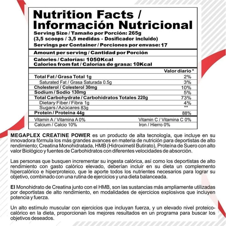Megaplex Creatine Power 10 Lb - Imagen 2