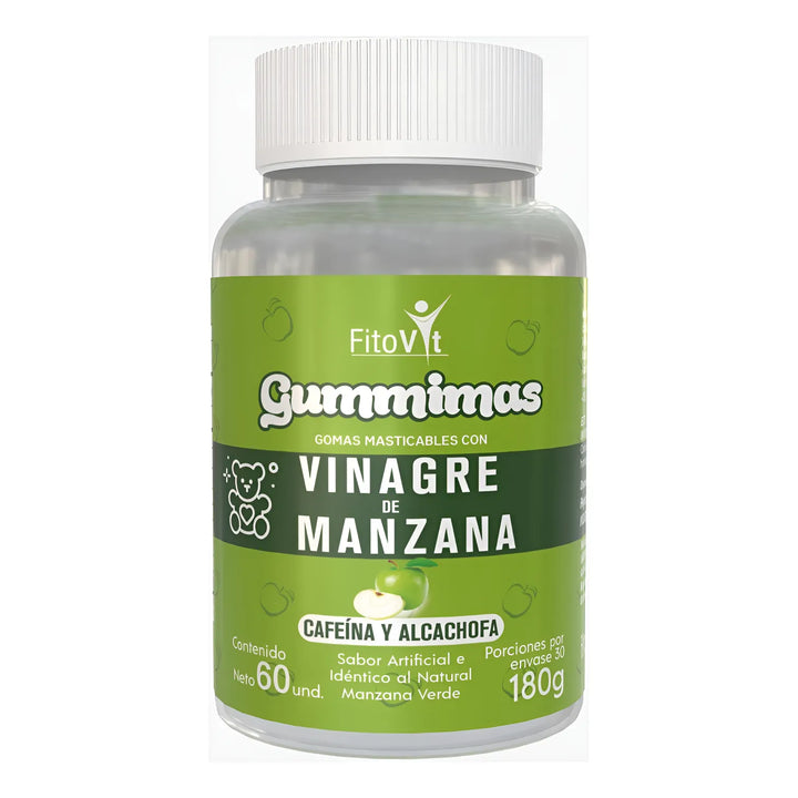 Vinagre De Manzana Con Cafeina Y Alcachofa En Gomas Adelgaza Manzana Verde - Imagen 1