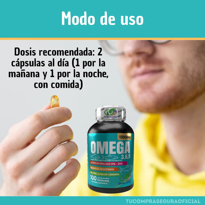 Omega 3, 6, 9  Epa Dha 1300 Mg Puro Original - Imagen 9