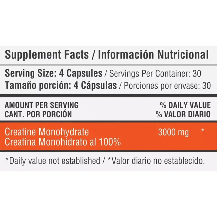 Creatina Monohidratada 120 Capsulas 3 Grms X Servicio De 4 Capsulas Para Hombres Y Mujeres Healthy Sports - Imagen 2
