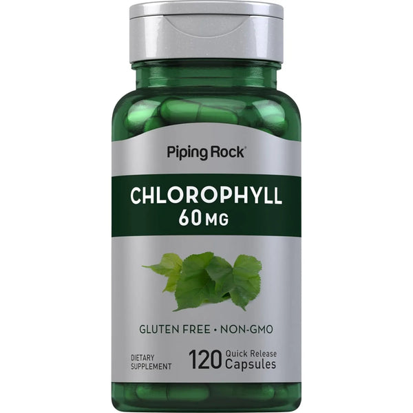 Capsulas De Clorofila 60 Mg 120 Unidades Energia Natural Det Piping Rock