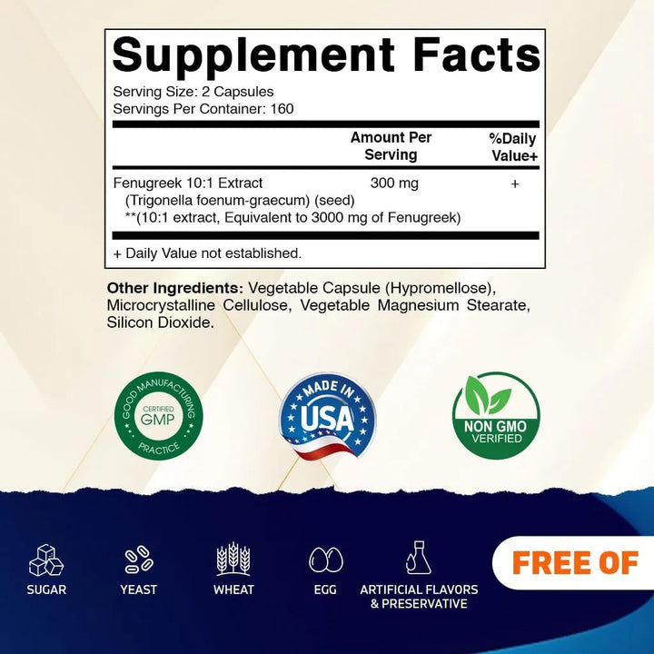 Cápsulas De Fenogreco Extra Fuerte 3000 Mg 320 Unidades Trig - Imagen 2