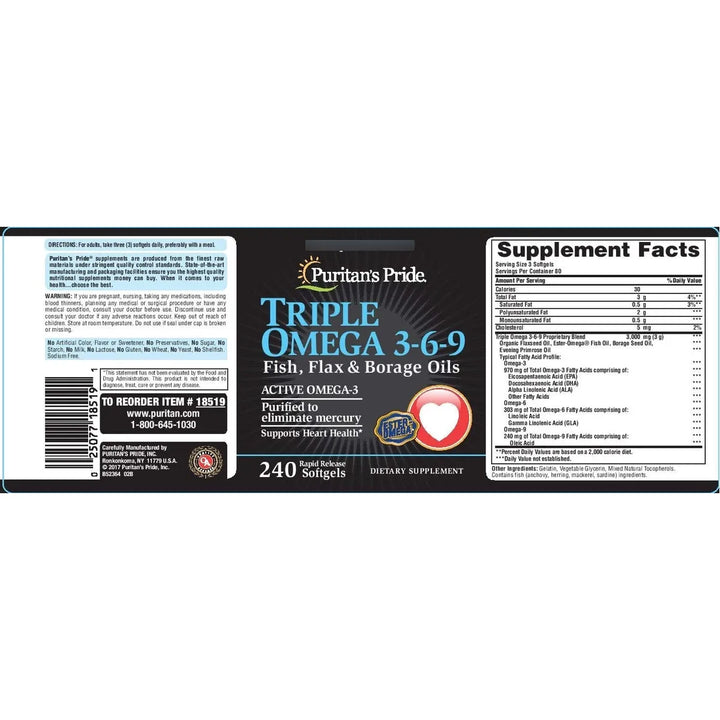 Aceites De Pescado Lino Y Borraja Triple Omega 3 6 9 Para Sa - Imagen 2