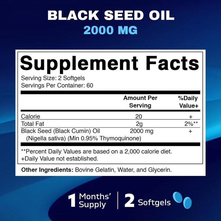 Aceite De Semilla Negra 2000 Mg 120 Cápsulas Blandas Prensad - Imagen 2