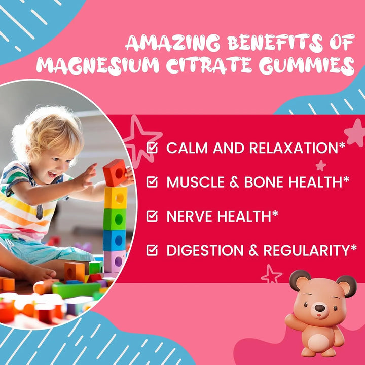 Gomitas De Magnesio Para Niños Sabor Fresa Con Vitamina B6 L - Imagen 3