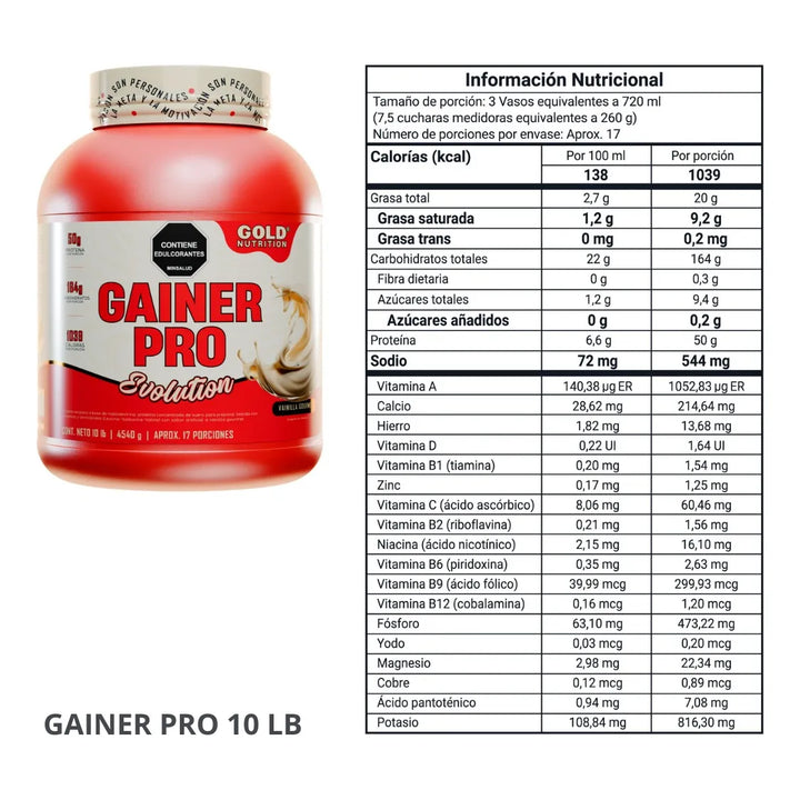 Proteína Gainer Pro 13 Lb  Vainilla - Imagen 5