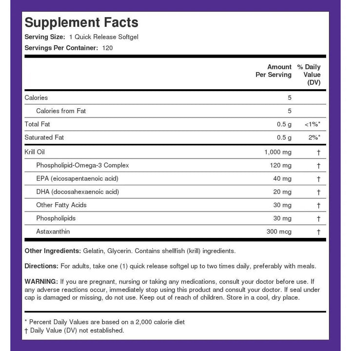 Aceite De Krill Omega 3 1000 Mg 120 Cápsulas Epa Dha Con Ast - Imagen 8