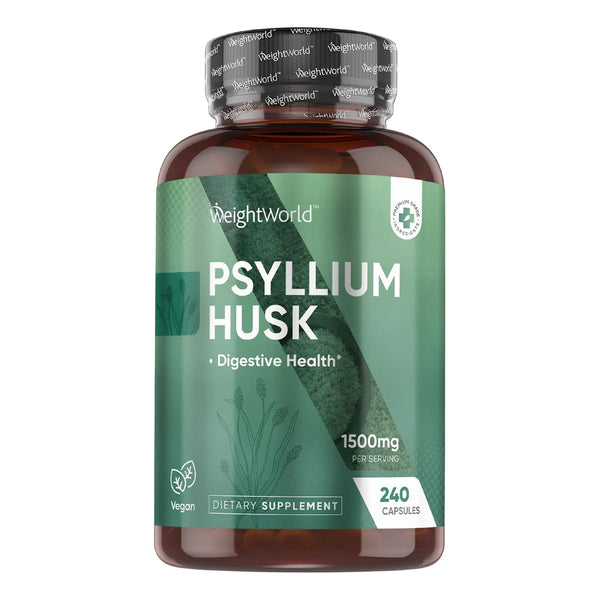 Cápsulas De Cáscara De Psyllium 1500 Mg 240 Unidades Veganas Sin OMG