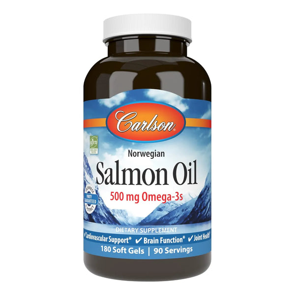 Carlson Aceite De Salmon Noruego 500mg Omega-3 180 Cap - Imagen 1