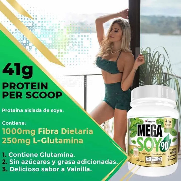 Mega Soy 1.65 Lb. 90% Proteina Aislada De Soya - Imagen 3