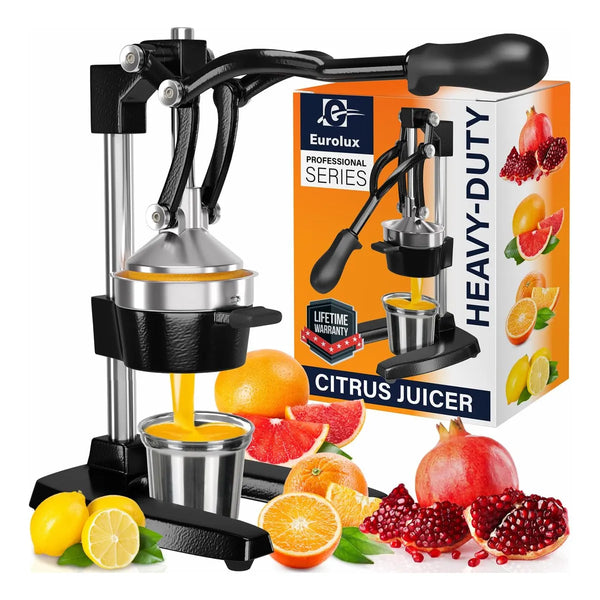 Exprimidor De Cítricos Hierro Fundido Eurolux Prensa Manual Jugo Fresco Fácil