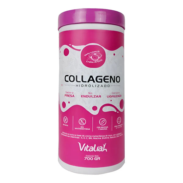 Colageno Fresa Vitaliah 700g - Imagen 1