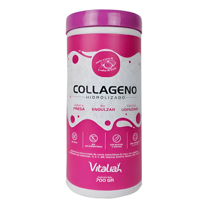 Colageno Fresa Vitaliah 700g - Imagen 1