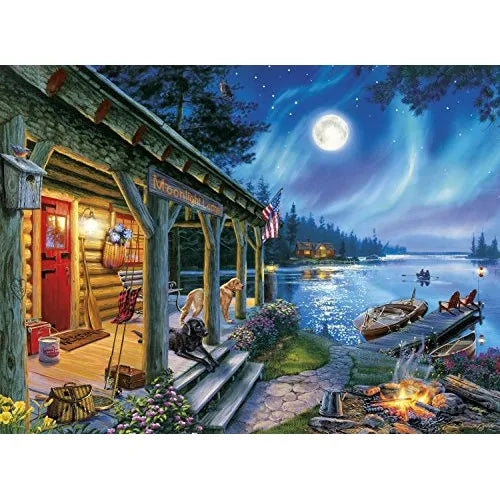 Rompecabezas Moonlight Cabin 1000 Piezas 70x50cm Buffalo Games Diversion Familiar