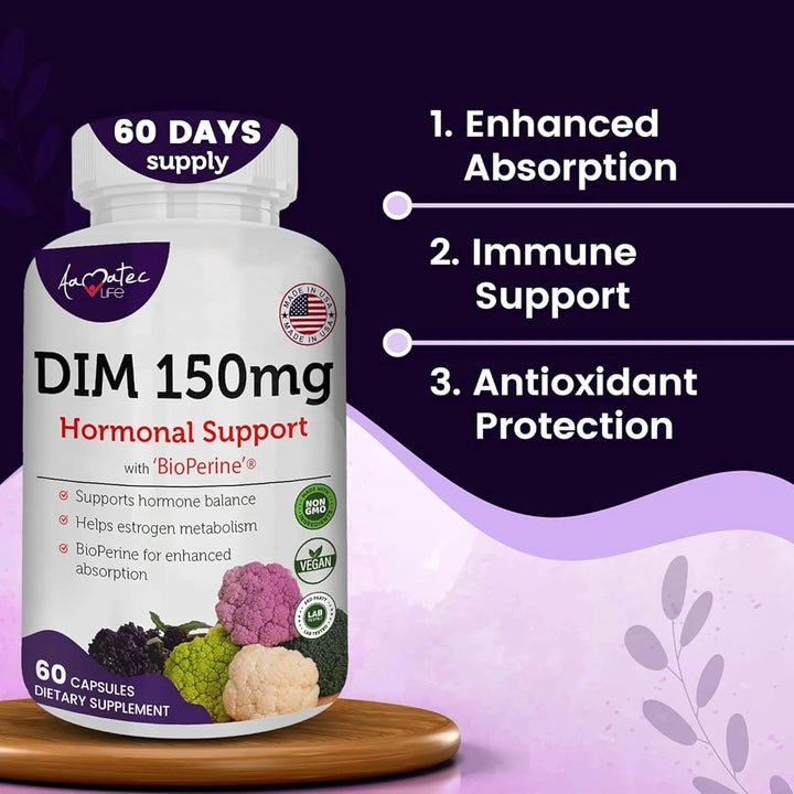 Complejo Dim 150 Mg Bioperine Equilibrio Hormonal Cápsulas P - Imagen 2