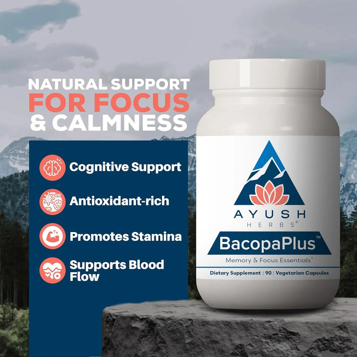 Bacopa Plus Ginkgo Biloba Apoyo Memoria Sistema Nervioso 90 - Imagen 2