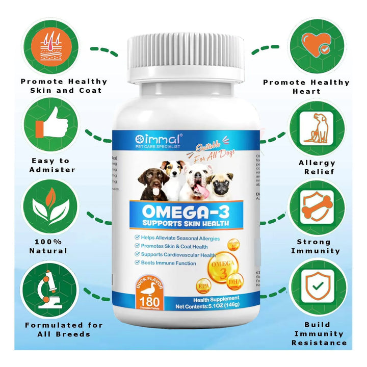Aceite Omega 3 Para Perros 180 Tabletas Ayuda A Reducción De - Imagen 2