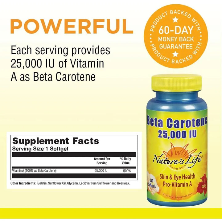 Beta Caroteno 25000 Ui Apoya Función Inmunológica Salud Piel - Imagen 2