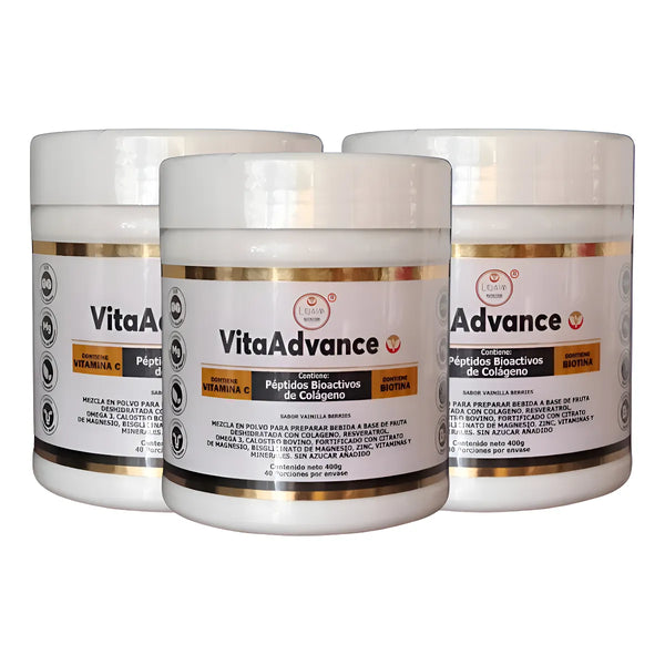3 Peptidos Colageno Vitaadvance Vainilla - Imagen 1