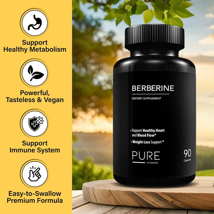Cápsulas Berberina Hcl 1200 Mg 90 Unidades Para Salud Natura - Imagen 3