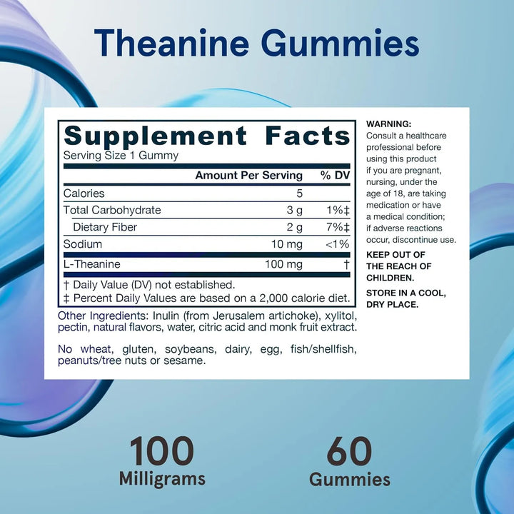 Teanina 100 Mg Aminoacidos Jarrow Formulas 60 Gomitas - Imagen 6