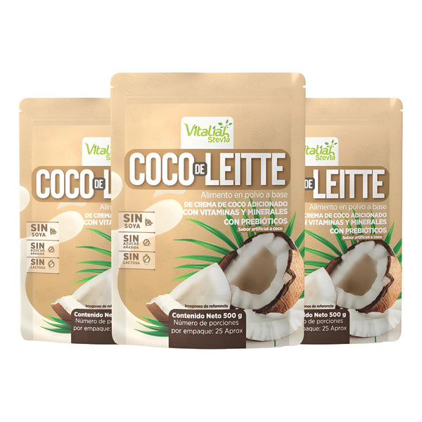 Kit Leche De Coco En Polvo Vitaliah 500g X3 - Imagen 1