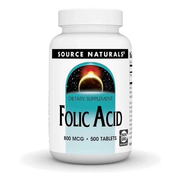 Ácido Fólico 800 Mcg Suplemento Dietético 500 Tabletas