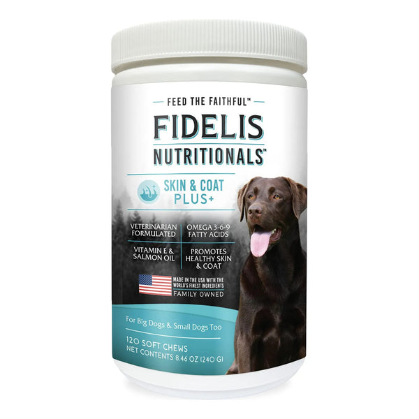 Suplemento Masticable Piel Y Pelaje Perros 120 Unidades Vitamina E Aceite Salmon Omega 3 6 9