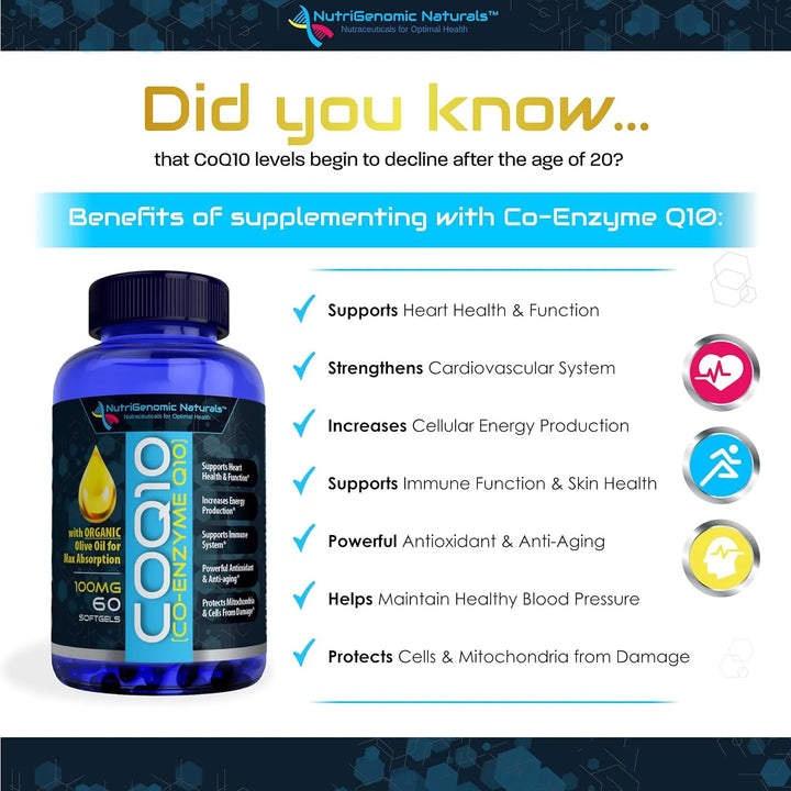 Coenzima Q10 100 Mg Con Aceite De Oliva Orgánico 60 Cápsulas - Imagen 7