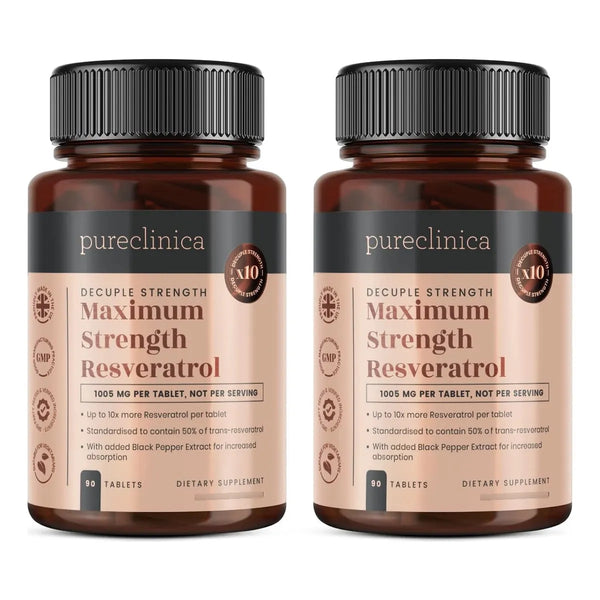 Resveratrol 1000 Mg 180 Tabletas Doble Botella 6 Meses Absor - Imagen 1