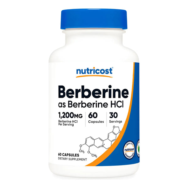 Berberina Berberine Hcl 1200mg 60 Cápsulas Suplemento Natural Control Glucosa Azúcar Colesterol Triglicéridos Energía Salud Digestiva Metabolismo Peso - Imagen 1