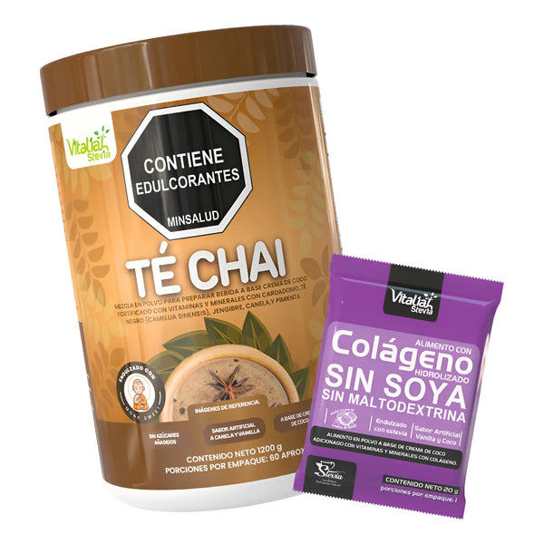 Combo Té Chai Vitaliah 1200g + Doypack Colágeno Vainilla - Imagen 1
