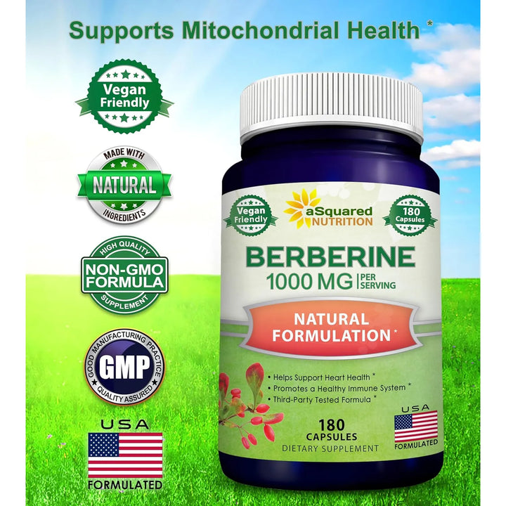 Berberina Pura 1000 Mg 180 Cápsulas Vegetales Clorhidrato Na - Imagen 3