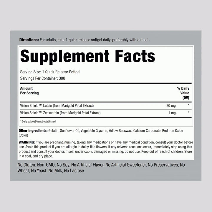 Cápsulas De Luteína Y Zeaxantina 20 Mg 300 Unidades Vitamina - Imagen 2
