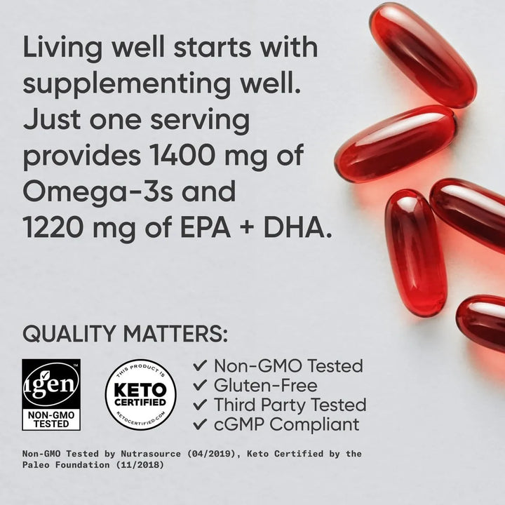 Aceite De Pescado Omega 1200 Mg De Epa Dha Salmón Sockeye Kr - Imagen 4