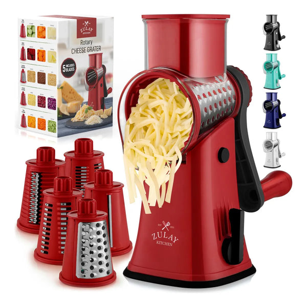 Rallador Manual 5 Cuchillas Picador De Verduras Con Base De Succion