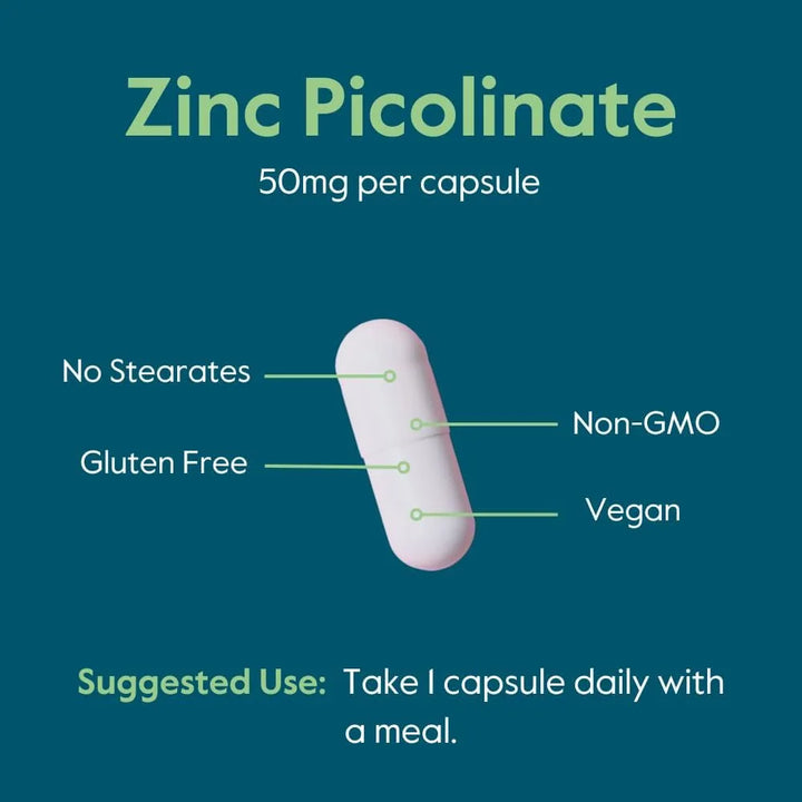 Picolinato De Zinc 50 Mg 240 Cápsulas Efectivas Sin Estearat - Imagen 6