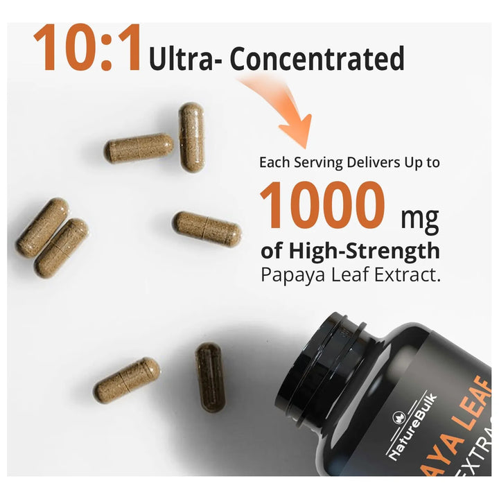 Cápsulas Extracto Hoja Papaya 120 Unidades 10 Veces Fuerza S - Imagen 2