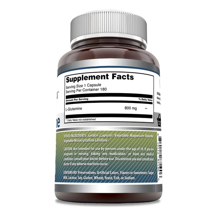Aminoácidos L-glutamina 800 Mg 180 Cápsulas Fabricación Esta - Imagen 2