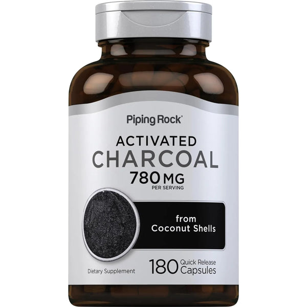 Cápsulas De Carbón Activado 780 Mg 180 Unidades De Cáscaras De Coco